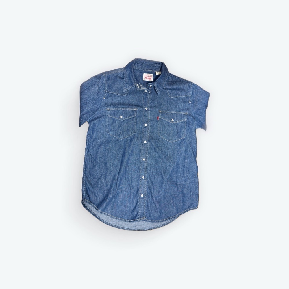 Levi's Western Denim Shirt Long Sleeve Pearl Snap Women's Small